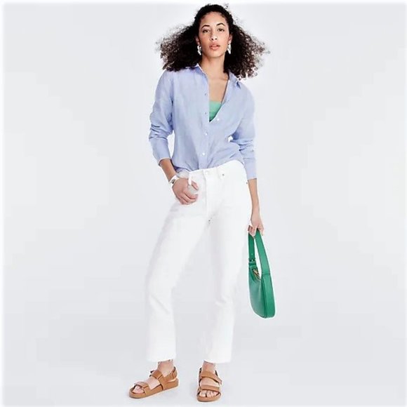 J Crew Petite Billie Demi-Boot Crop Jean In White NWT Top Rated - Picture 1 of 5